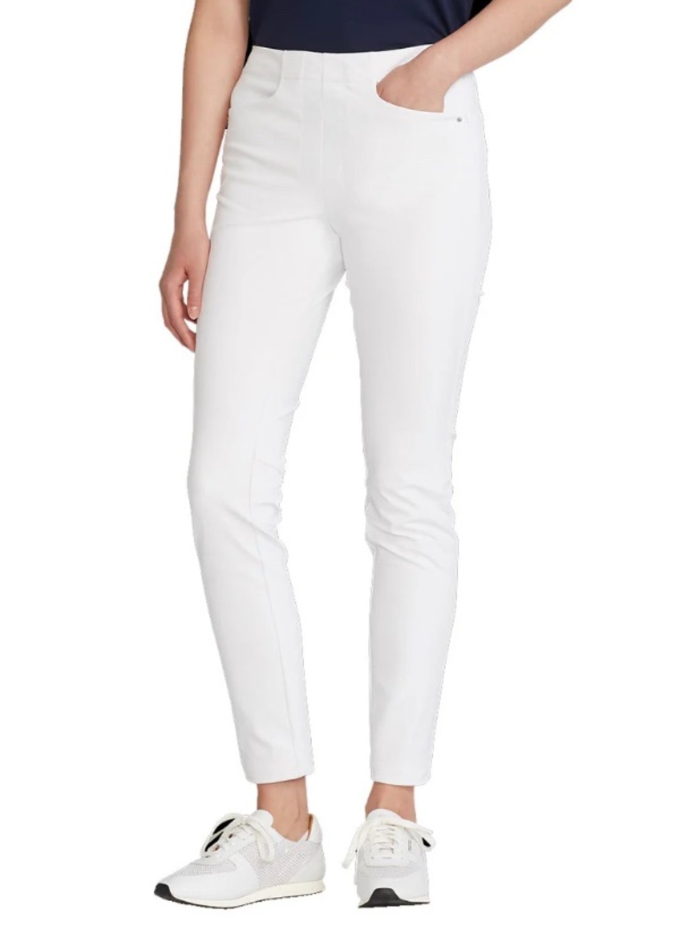 RLX Ralph Lauren Eagle Pure White Womens Golf Pants Trousers Size 4 Petite